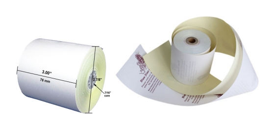 Two Ply Carbonless Rolls, 75MM X 70mm (Pack of 20 Rolls) - Thermal Paper  Rolls Store